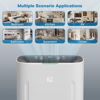 2025Upgraded 5000 Sq.Ft 80 Pint Dehumidifier for Basements with Large 6.5L Water Tank,24H Timer,Child Lock,Defrost,Silent,mold,4 Modes Operation Auto Shut-off - Image 6