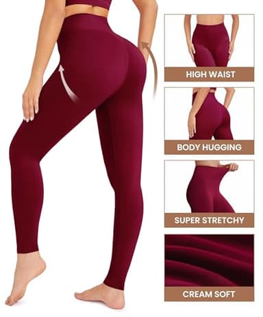 VALANDY Creamlush Women's Ankle Length Leggings High Waisted Tummy Control Stretch Yoga Pants Workout Running Tights(S-3XL) - Image 5