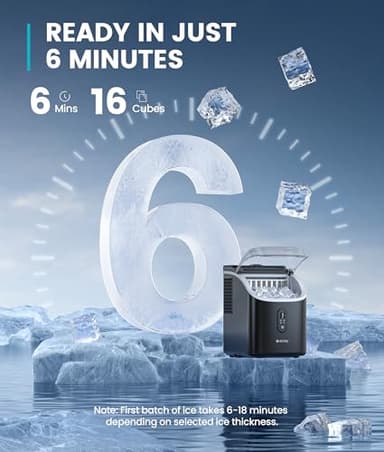 ecozy Ice Cube Makers Countertop, 33lbs Per Day Portable Ice Machine, Self-Cleaning Ice Maker Machine with 1.5L External Water Tank for Home Office Party Bar - Image 7