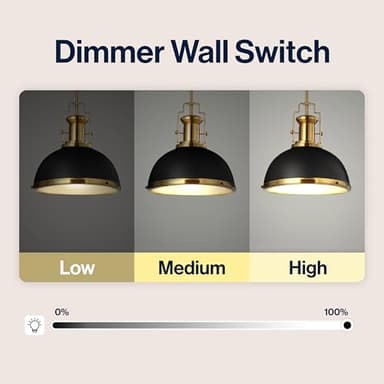 JONATHAN Y JYL9536A Homer 13" 1-Light Modern Industrial Iron LED Dome Pendant, Classic, Cottage, Farmhouse, Industrial, Rustic, Transitional, Office, Living Room, Kitchen, Foyer, Black/Brass Gold - Image 5