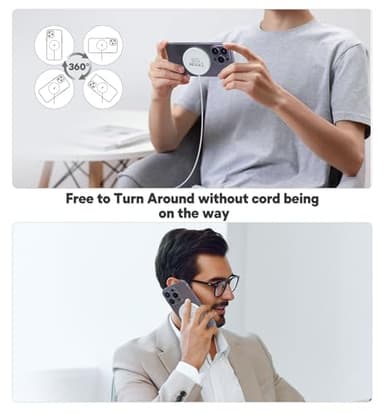 Magnetic Wireless Charger 15W Mag Safe Charger-Fast Charging Pad Compatible with iPhone17/16/15/14/13/12 Series & Airpods 2 3 Pro-LED Mag-Safe Pad with Dual Charging Ports Original Replacement（White） - Image 3