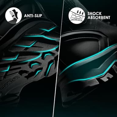 Coostar Tactical Boots for Men Lightweight Military Combat Boot Side Zipper Motorcycle Hiking Work Boots Waterproof 8 Inches Black Size 9.5 - Image 4