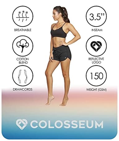 COLOSSEUM Active Women's Simone Cotton Blend Yoga and Running Short (Black, Large) - Image 5