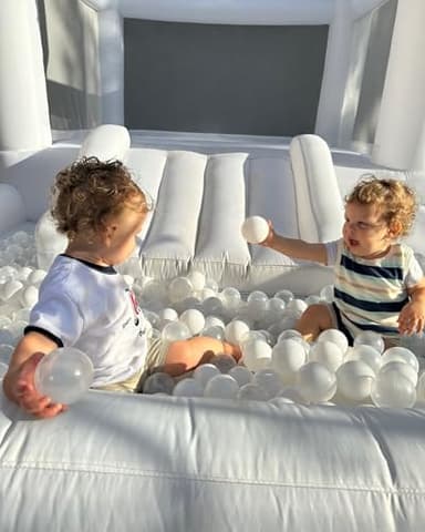 Inflatable White Bounce House for Kids with UL Blower-Portable, Large Ball Pool and Jump Space 3in1 Bouncy Castles A Spacious Joy-Room Bounce House for Kids 3-12 (Oxford material-13' L X 8' W X 8' H) - Image 4