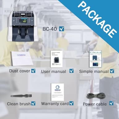 RIBAO BC-40 Mixed Denomination Money Counter Machine, Value Counting, Bill Counter Multi Currency, CIS/UV/MG/IR Counterfeit Detection for Business - Image 8