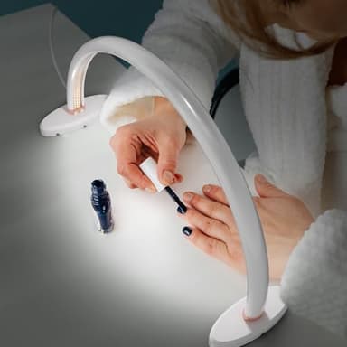 Small Half Moon Light for Nail Desk, 3 Color Temperature 3500K-6500K,180°Surround Moon Light Nail Tech,Half moon nail lamp for Manicure Sculpture Handicrafts etc Lighting,Personal DIY use 16inch - Image 7