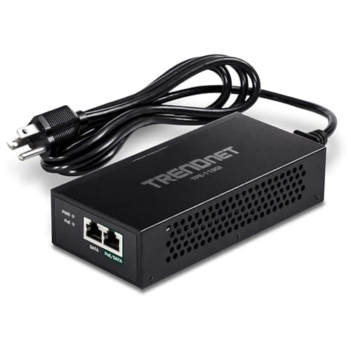 TRENDnet Gigabit PoE++ Injector, Convert A Non-PoE Port to A PoE++ Gigabit Port, PoE (15.4W), PoE+ (30W), Or PoE++ (95W), Up to 100m (328 ft), Integrated Power Supply, Black, TPE-119GI - Image 1