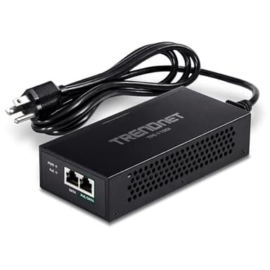 TRENDnet Gigabit PoE++ Injector, Convert A Non-PoE Port to A PoE++ Gigabit Port, PoE (15.4W), PoE+ (30W), Or PoE++ (95W), Up to 100m (328 ft), Integrated Power Supply, Black, TPE-119GI - Image 1