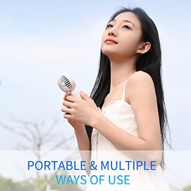 VanSmaGo Portable Handheld Mini Fan, USB Rechargeable Personal Fan, Battery Operated Mini Neck Fan, 5 Speeds, Perfect for Travel/Camping/Outdoor/Home/Office - Image 5