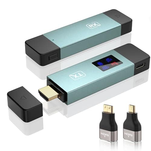 2025 Upgraded Wireless HDMI Transmitter and Receiver, LED Display, 4K Decode 1080P@60Hz Ultra HD Video Output, Plug&Play 5G+2.4G for Video and Audio to Monitor from PC/Projector/TV Box - Image 1