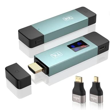 2025 Upgraded Wireless HDMI Transmitter and Receiver, LED Display, 4K Decode 1080P@60Hz Ultra HD Video Output, Plug&Play 5G+2.4G for Video and Audio to Monitor from PC/Projector/TV Box - Image 1
