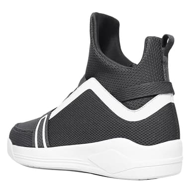 Soulsfeng White Grey High Top Sneakers for Men 6.5 Fashion Mesh Breathable Slip On Walking Shoes - Image 3