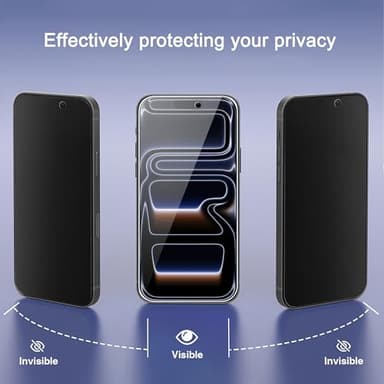 Ailun 3 Pack for iPhone 17 Pro Privacy Screen Protector [6.3 inch] with installation frame, Anti Spy Private Tempered Glass Anti-Scratch Case Friendly - Image 2