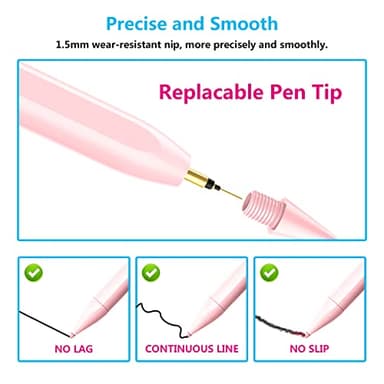 Tresoba Stylus Pen for iPad G2 2X Faster Charge iPencil, Compatible with Apple 2018-2025 iPad A16/10th/9th/8th/7th/6th Gen & Pro 12.9/11/13-inch M4 & Air 3rd/4th/5th/M2/M3 & Mini 5th/6th/7th, Rosegold - Image 4