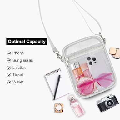 USPECLARE Clear Purse Stadium Transparent Messenger Bag Stadium Approved for Men and Women Clear CrossBody Bag - Image 6
