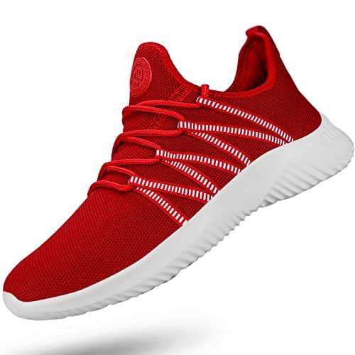 Feethit Mens Slip On Running Shoes Breathable Lightweight Comfortable Fashion Non Slip Sneakers for Men Red Size 11 - Image 1