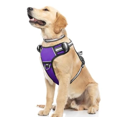 WINSEE Dog Harness No Pull, Pet Harnesses with Dog Collar, Adjustable Reflective Oxford Outdoor Vest, Front/Back Leash Clips for Small, Medium, Large, Extra Large Dogs, Easy Control Handle for Walking - Image 1