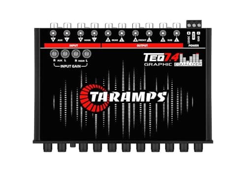 TARAMPS TEQ 7.4 Pro Car Audio Systems 7 Band Graphic Equalizer EQ Blue Lighting Advance Capability Input Channel Adjustment Main Volume Control Adjustable Subwoofer Volume with LPF - Image 1