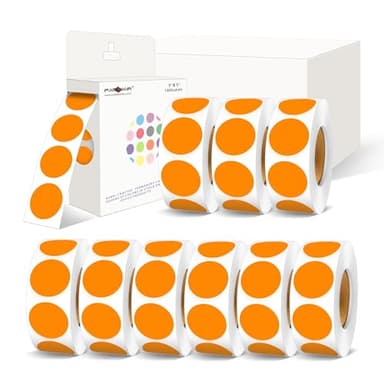 PARLAIM 10000 PCS 1 inch Colored Dot Stickers Round Color Coding Labels,10 Rolls Polka Circle Dots Bulk for Office Classroom, Orange - Image 1