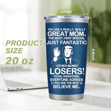 MFGNEH Gifts for Mom from Daughter,Son,Christmas Birthday Gifts for Mom,New Mama Gift,Grandma,Nana,Wife Women,Funny Mothers Day Mama Gift,20oz Blue Stainless Steel Tumbler Mug - Image 2