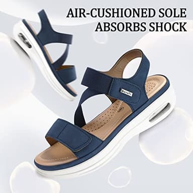 mysoft Women's Summer Walking Sandals Air Cushion Support Platform Ankle Strap Shoes Comfortable Casual Wedge Sandals - Image 4