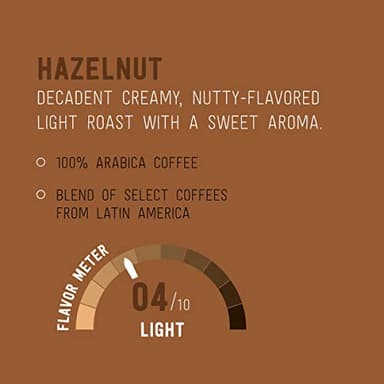 Amazon Brand - Happy Belly Light Roast Coffee Pods, Hazelnut Flavored, Compatible with Keurig 2.0 K-Cup Brewers, 100 Count - Image 3