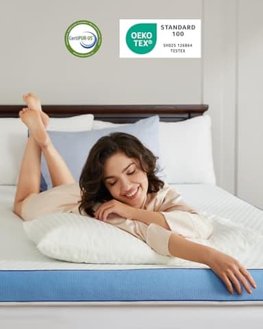 PERLECARE 4 Inch Firm Mattress Topper Queen, Cooling Gel-Infused & Bamboo Charcoal Memory Foam Bed Topper for Pressure Relief, High-Density Mattress Pad with Removable Cover, CertiPUR-US Certified - Image 4