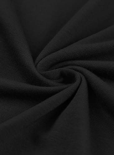 Poetsky Long Tees with Pockets for Women Casual T-Shirts Loose Fit Solid Color Short Sleeve Tunic Tops Oversized Shirts for Women Black - Image 4