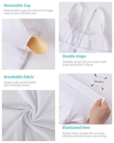 RUNNING GIRL Sports Bras for Women Backless Padded Sports Bra Tank Top Long Line Gym High Impact Sports Bra Push up(WX2569White,M) - Image 6