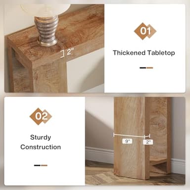 Tribesigns 70.9-Inch Extra Long Console Table, Farmhouse Wood Sofa Table Behind Couch, Narrow Entryway Accent Table for Living Room, Hallway, Entrance, Foyer, Light Oak Brown - Image 7