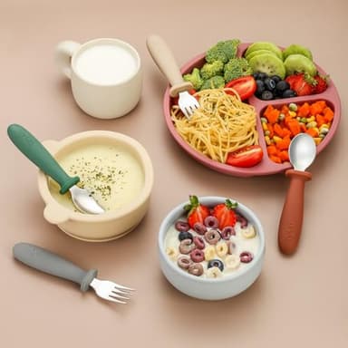DRKIO 8 Pieces Toddler Utensils Set - Kids Silverware Set with Silicone Handle Children Safe 18/8 Stainless Steel Forks and Spoons Anti-Choke Design Food Grade Dishwasher Safe - Image 7