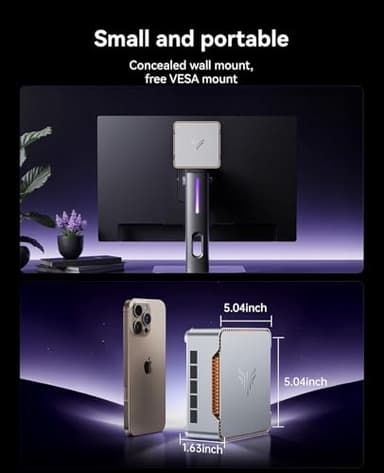KAMRUI Hyper H2 Mini Gaming PC, in-tel Core i9-11900H (Beat 1195G7/5825U, up to 4.9GHz) 32GB RAM 1TB SSD Mini Desktop Computers, Triple 4K Display 6*USB3.2, USB-C, HDMI, DP, WiFi6, BT5.2, Office Home - Image 8