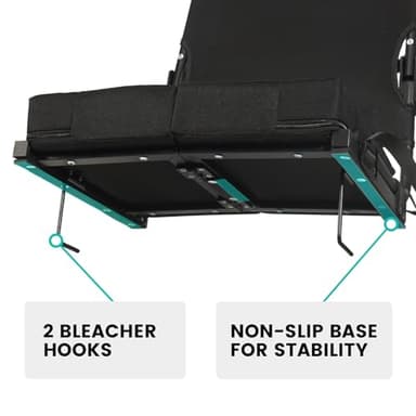 Stadium Seats for Bleachers with Back Support Wide, Portable Bleacher Chairs with Highest Back and Thick Cushion, Folding Padded Stadium Chair for Adults at Sports Events and Concerts. (Black) - Image 8