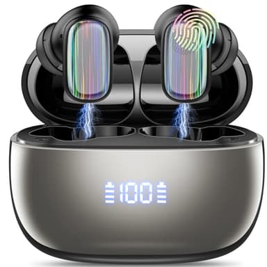 AI Language Translator Earbuds Real Time, 164 Language/6 Translation Modes Translator Earbuds 3-in-1 Translation Headphones, Bluetooth 5.4 Translation Device for Travel Business Learning, Black - Image 1