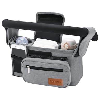 Momcozy Universal Stroller Organizer with Insulated Cup Holder Detachable Phone Bag & Shoulder Strap, Fits for Stroller like Uppababy, Baby Jogger, Britax, BOB, Umbrella and Pet Stroller - Image 1