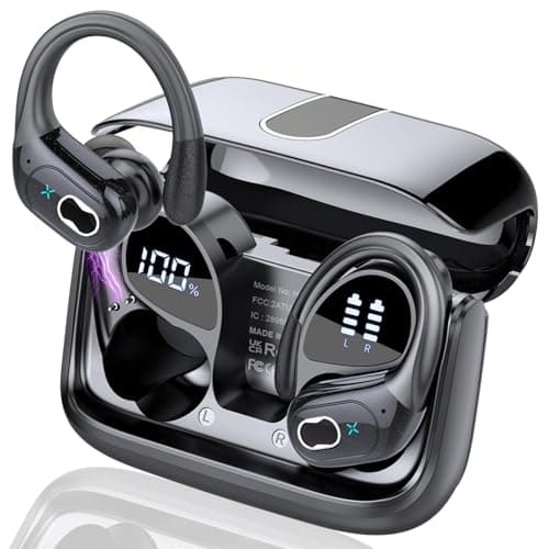Wireless Earbuds 75hrs Bluetooth 5.4 Headphone Sport, 2025 Bluetooth Earbuds Stereo Deep Bass Over Ear Bud with Earhooks, ENC Noise Cancelling Mic, IPX7 Waterproof Earphone for Workout/Running - Image 1