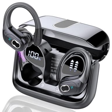 Wireless Earbuds 75hrs Bluetooth 5.4 Headphone Sport, 2025 Bluetooth Earbuds Stereo Deep Bass Over Ear Bud with Earhooks, ENC Noise Cancelling Mic, IPX7 Waterproof Earphone for Workout/Running - Image 1