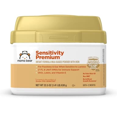 Amazon Brand - Mama Bear Sensitivity Baby Formula Powder, 2'-FL HMO, for Fussiness & Gas when Sensitive to Lactose, Non-GMO, 22.5 oz, 1.4 pound (Pack of 1) - Image 1