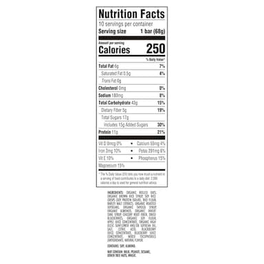 CLIF BAR - Blueberry Almond Crisp - Made with Organic Oats - Energy Bars - Non-GMO - Plant Based Protein Bars (10 Pack) - Image 2