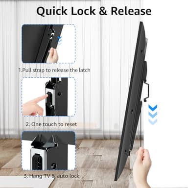 Fixed TV Wall Mount for Most 26-55 Inch LED, LCD and Plasma TVs, Low Profile & Space Saving Flat TV Bracket with Quick Release Lock Max VESA 400x400mm up to 99 lbs Fits 12"-16" Wood Studs MU0013 - Image 4