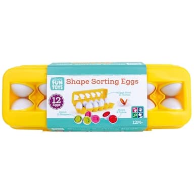 Nothing But Fun Toys Shape Sorter Eggs 12 Piece playset Designed for Children Ages 12+ Months,Multi - Image 2