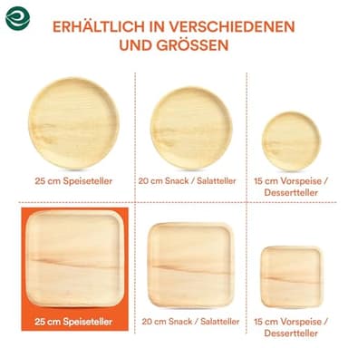 ECO SOUL Compostable 10 Inch Palm Leaf Square Plates (200 Count) Like Bamboo Plates | Biodegradable | Eco-Friendly, Microwave & Oven Safe - Image 7