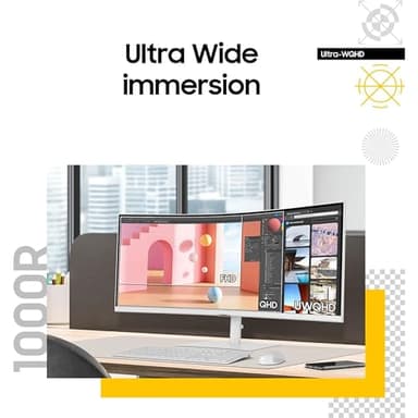 SAMSUNG 34” ViewFinity (S65TC) Series Ultra-WQHD 1000R Curved Computer Monitor, HDR10, 100Hz, AMD FreeSync, Thunderbolt 4, Height Adjustable Stand, Built-in Speakers, Eye Care, LS34C650TANXGO, 2024 - Image 4