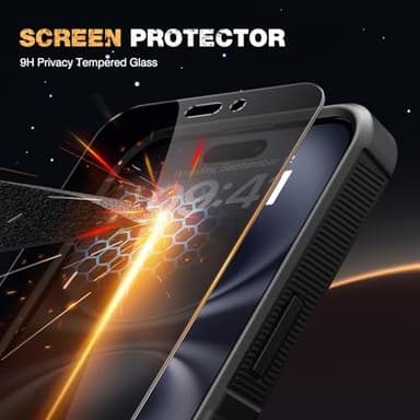 Diaclara Magnetic for iPhone 16 Plus Case, [with Privacy Screen Protector] [Anti Spy] [Military Grade Drop Protection] Heavy Duty Full-Body Shockproof Phone Case, Magnetic Black - Image 4