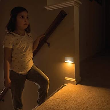 Beams MB710A 15 Lumen Amber LED Sleep Friendly Wireless Battery Powered Motion Sensing Nightlight, 3-Pack, White - Image 3