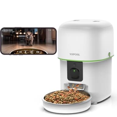 Automatic Cat Feeder with Camera - 5G WiFi Auto Cat Food Dispenser, 1080P HD Video with Night Vision, 1-15 Meals, 1-99 Portions, 2-Way Audio, Keeps Food Fresh, Timed Pet Feeder Also for Dogs - Image 1