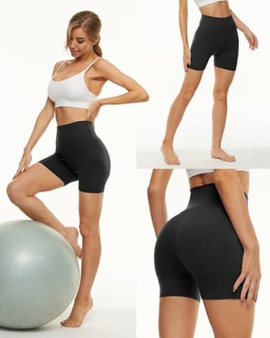 NexiEpoch 2 Pack Biker Shorts for Women - 3"/5"/8" Booty Volleyball High Waisted Black Spandex Shorts for Yoga Dance Workout - Image 3