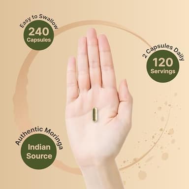 NatureBell Pure Moringa Capsules | Made with Moringa Powder Organic, 240 Capsules – Green Superfood, Skin Health, & Immune Support – Non-GMO, Gluten Free, 4 Month Supply - Image 4