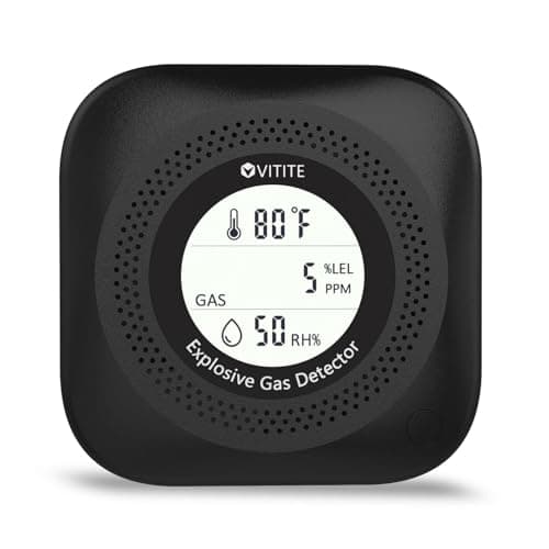 3 in 1 Natural & Propane Gas Detector, Plug in Natural Gas, Propane, Temp, Humidity and Explosive Gas Alarm; Design for Home, Apartment & RV; with LCD Screen (Black) - Image 1