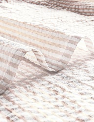 VATPAVE Mens Striped Summer Shirt Casual Button Down Short Sleeve Beach Shirts Cotton Linen Shirts for Men X-Large Khaki - Image 6